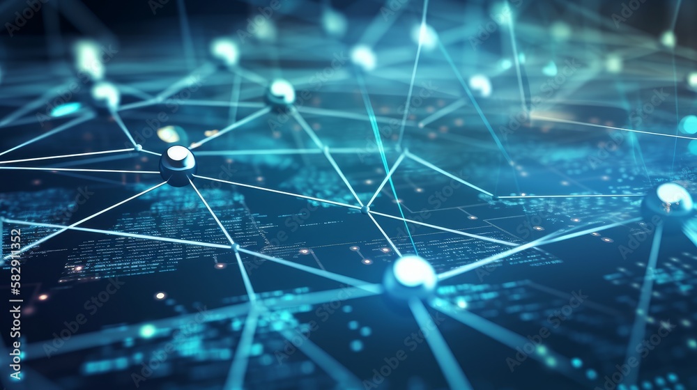 Canvas Prints an abstract technology background, block chain concept. internet, connectivity. generative ai.