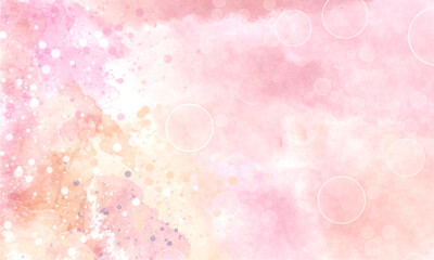 pink background with bubbles watercolor design