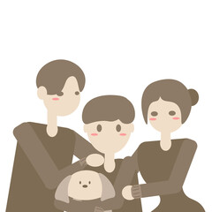 happy family with a dog