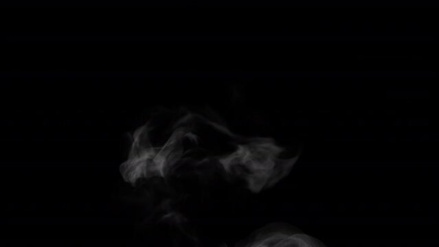 Wispy smoke rising overlay isolated on alpha background