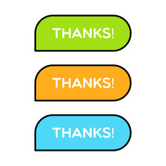 Set of Thanks Speech Bubbles