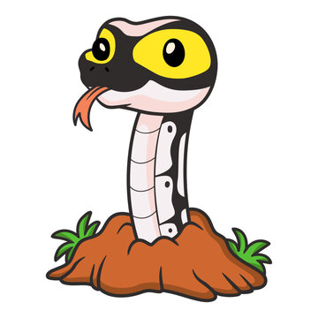 Cute super pastel yellow belly cartoon out from hole