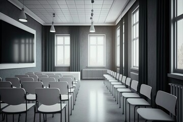 High school classroom interior.  Generative Ai