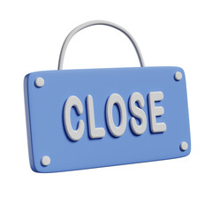 Close Board 3d illustration