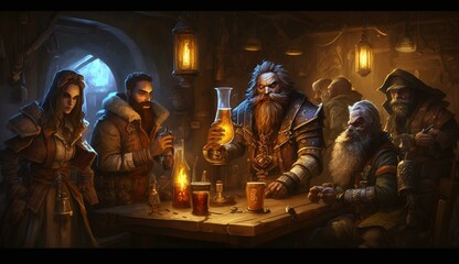Generative AI, fantasy Tavern, medieval Tavern, medieval building,dwarf,zwerg,
fantasy Taverne, mittelalterliche Taverne, mittelalterliche Gebäude.