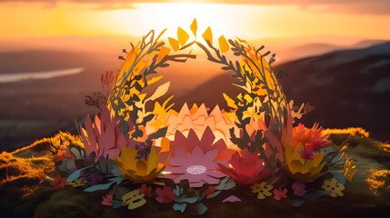 layered paper spring flowers