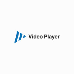 simple video player mark sign logo design vector concept with flat, elegant and unique styles isolated on white background.