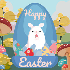 Easter poster in flat design style