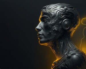 A woman with a head and arms that says robot on it Generative AI