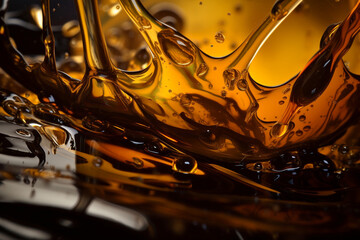 yellow liquid, close up. generative ai