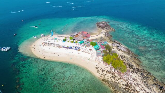 Aerial view of Koh Khai nok or Khai nai island, Thailand.