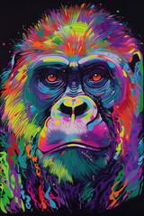 Gorilla 🦍,  cartoonish style ,  fun and silly ,  daytime ,  bright and colorful  Generative AI Digital Illustration Part#200323