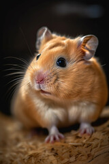 Hamster 🐹, cartoonish style ,  adorable and fuzzy ,  evening ,  soft and cozy  Generative AI Digital Illustration Part#200323