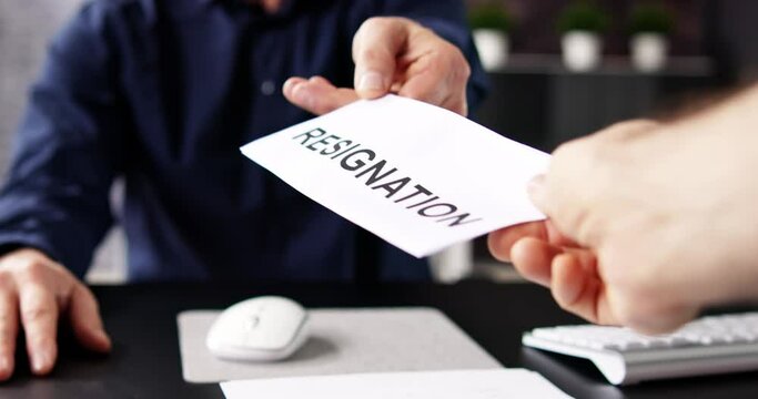 Quitting Employment Message. Giving Resignation