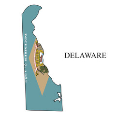 Delaware map vector illustration. Global economy. State in America. North America. United States. America. U.S.A