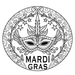 Hand drawn of mardi gras in zentangle style © Ciputra