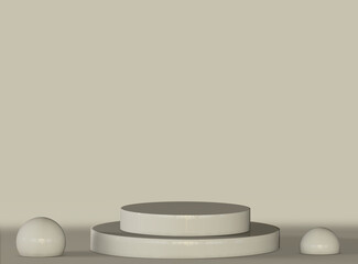 cylinder podium for product photo display. for product presentation purposes. 3d rendering