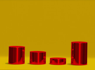 cylinder podium for product photo display. for product presentation purposes. 3d rendering