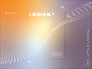 Yellow purple modern abstract design layout template for data research cover book, brochure, annual report - square white border elements with flowing strings and text in the background