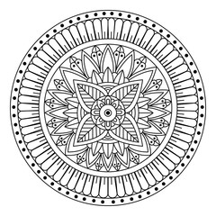 Hand drawn of luxury mandala in zentangle style