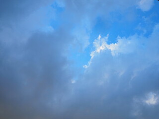 Beautiful cloudscape in stormy day. Wallpaper and desktop heaven concept. 