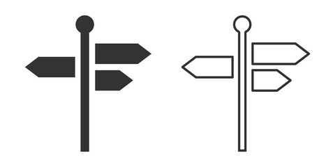 Signpost vector icons set