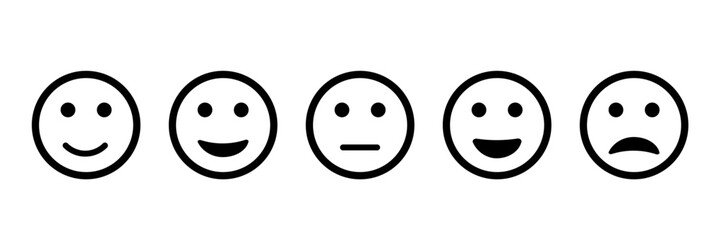 Fototapeta premium Smiley face speech bubble icon set