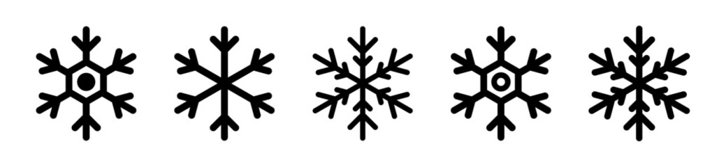  Snow flakes vector icons set