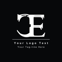 initial CE or EC design letter logo template icon