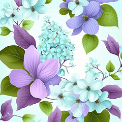 Seamless Floral Pattern, AI Generated