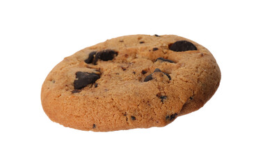 Delicious chocolate chip cookie isolated on white