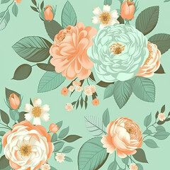 Seamless Floral Pattern, AI Generated