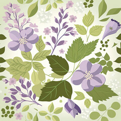 Seamless Floral Pattern, AI Generated