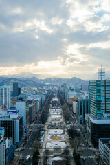 Fototapeta premium 北海道札幌市テレビ塔の展望台からの景色