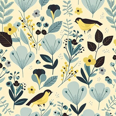 Seamless Floral Pattern, AI Generated