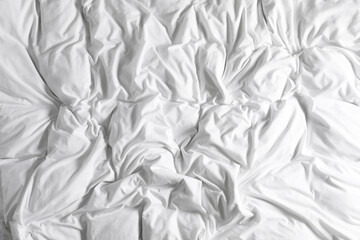 Crumpled white fabric as background, closeup view