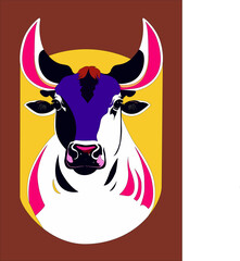 Illustration vector graphic of bull, fit for logos, template, design resources