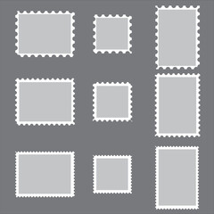 PrintSet of Postage stamp borders vector illustration.
