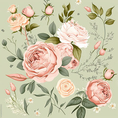 Seamless Floral Pattern, AI Generated