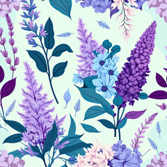 Seamless Floral Pattern, AI Generated