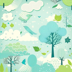 Seamless Floral Pattern, AI Generated