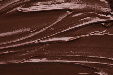Delicious chocolate paste as background, top view