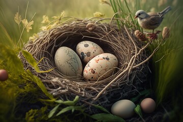 easter egg im the nest Created with generative Ai Technology