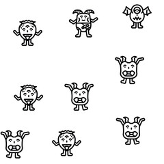 Obraz premium monster cute character vector seamless pattern