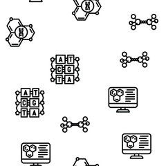 molecule chemistry science vector seamless pattern