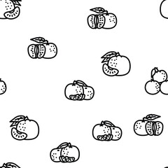 Fototapeta premium mandarin citrus fruit vector seamless pattern