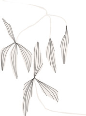 Abstract botanical leaf branch