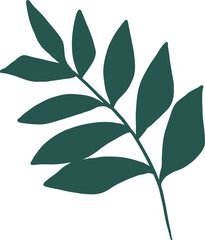 Abstract botanical leaf branch