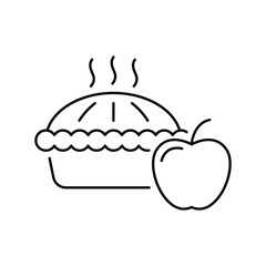Apple pie icon design. isolated on white background. vector illustration