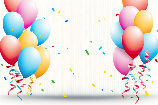 White background, birthday, decorations, party (generated AI)